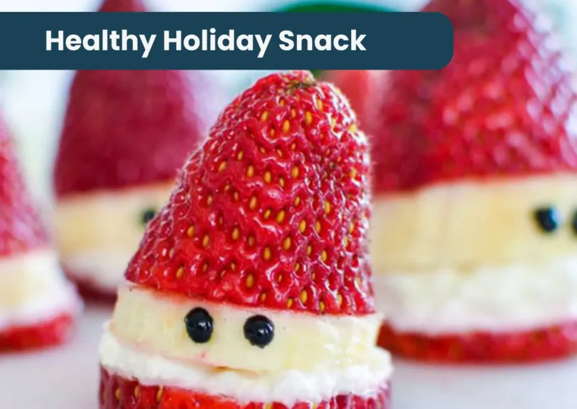 Healthy Holiday Snack: Strawberry Santas