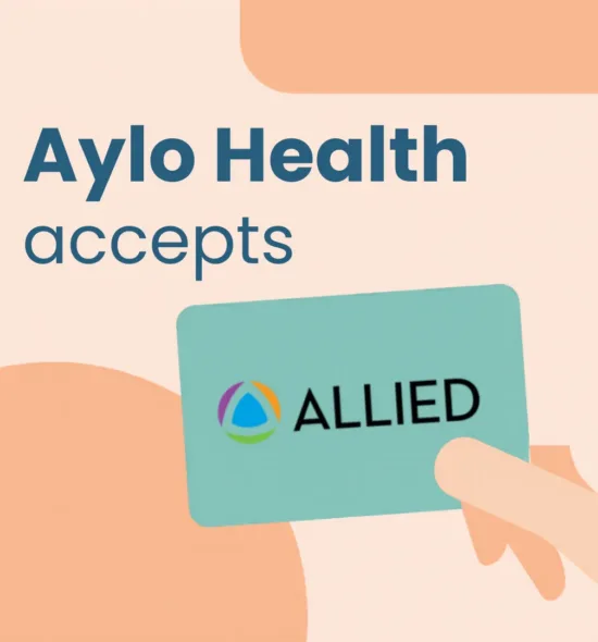 Image with Text: Aylo Health accepts Allied
