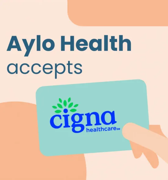 Image with text: Aylo Health accepts Cigna
