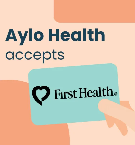 Image with text: Aylo Health accepts First Health