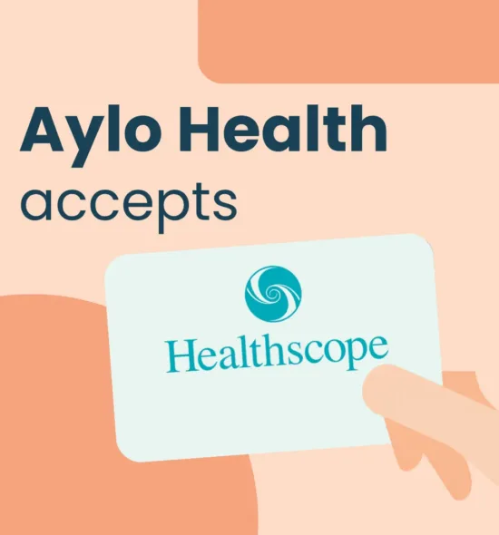 Image with text: Aylo Health accepts HealthScope