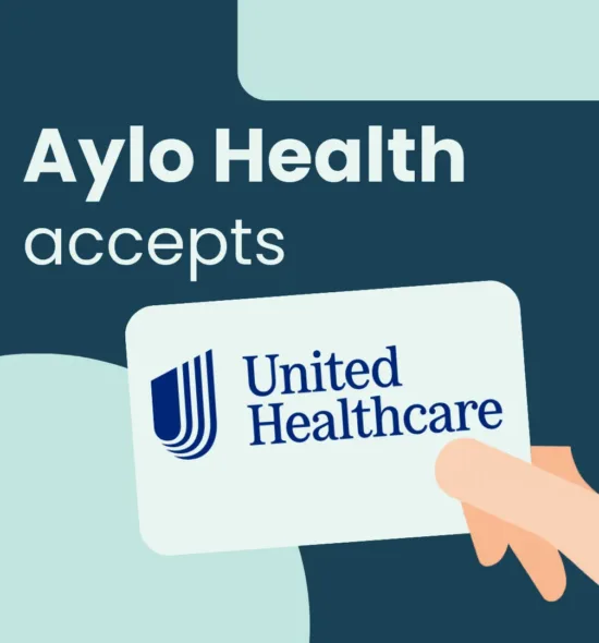 Image with text: Aylo Health accepts United Healthcare