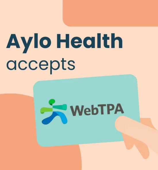 Image with text: Aylo Health accepts WebTPA